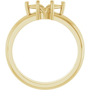 18K Yellow Gold 9x4.5 mm Marquise Ring Mounting – image 4