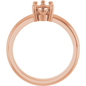 14K Rose Gold 9x5.5 mm Pear Ring Mounting – image 4
