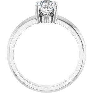 10K White Gold 9x5.5 mm Pear Ring Mounting – image 3