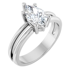 Continuum Sterling Silver 9x5.5 mm Pear Ring Mounting