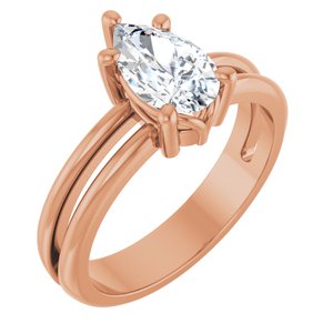 14K Rose Gold 9x5.5 mm Pear Ring Mounting