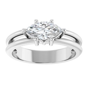 10K White Gold 9x4.5 mm Marquise Ring Mounting – image 5