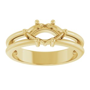 18K Yellow Gold 9x4.5 mm Marquise Ring Mounting – image 6