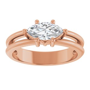 14K Rose Gold 9x4.5 mm Marquise Ring Mounting – image 5