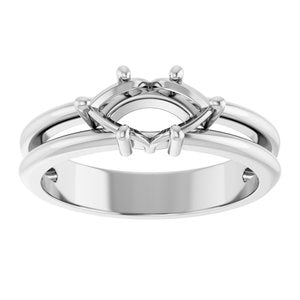 14K White Gold 9x4.5 mm Marquise Ring Mounting – image 6