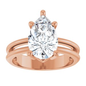 10K Rose Gold 12x7.5 mm Pear Ring Mounting – image 5