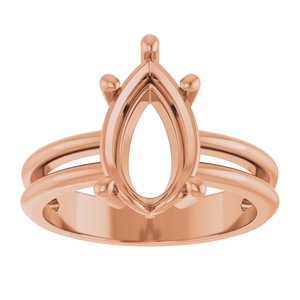 18K Rose Gold 12x7.5 mm Pear Ring Mounting – image 6