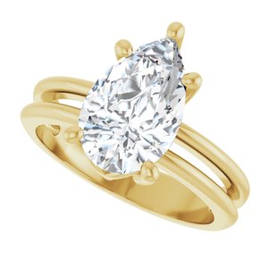 10K Yellow Gold 12x7.5 mm Pear Ring Mounting – image 8