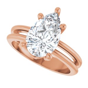 18K Rose Gold 12x7.5 mm Pear Ring Mounting – image 8