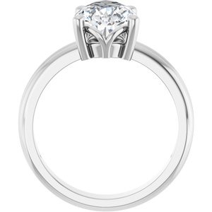 10K White Gold 12x7.5 mm Pear Ring Mounting – image 3