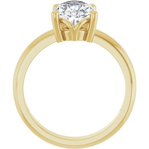 10K Yellow Gold 12x7.5 mm Pear Ring Mounting – image 3