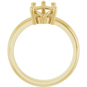 10K Yellow Gold 12x7.5 mm Pear Ring Mounting – image 4