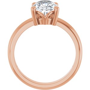 14K Rose Gold 12x7.5 mm Pear Ring Mounting – image 3
