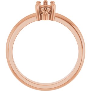 14K Rose Gold 7x4.5 mm Pear Ring Mounting – image 4