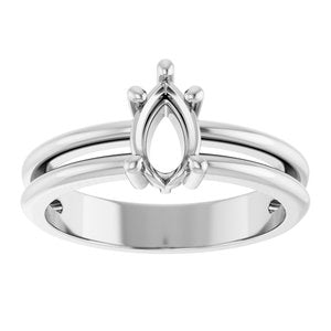Platinum 7x4.5 mm Pear Ring Mounting – image 6