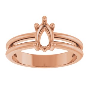 10K Rose Gold 7x4.5 mm Pear Ring Mounting – image 6