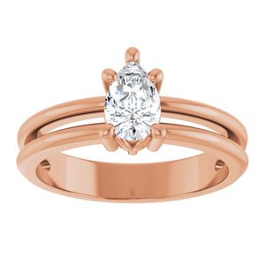 14K Rose Gold 7x4.5 mm Pear Ring Mounting – image 5