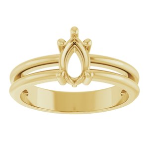 18K Yellow Gold 7x4.5 mm Pear Ring Mounting – image 6