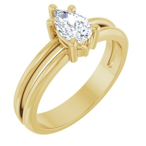 14K Yellow Gold 7x4.5 mm Pear Ring Mounting