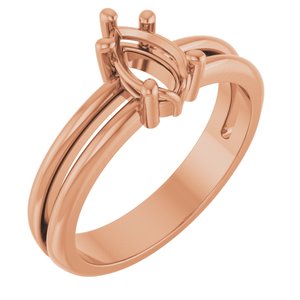 14K Rose Gold 7x4.5 mm Pear Ring Mounting – image 2