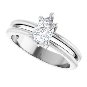 Sterling Silver 7x4.5 mm Pear Ring Mounting – image 8