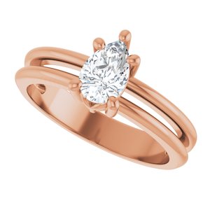 10K Rose Gold 7x4.5 mm Pear Ring Mounting – image 8