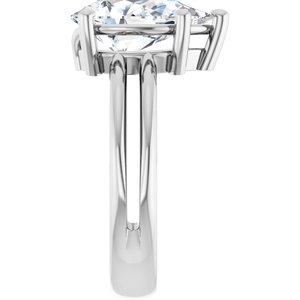 10K White Gold 12x7.5 mm Pear Ring Mounting – image 7