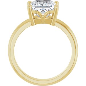 14K Yellow Gold 7.5x7.5 mm Square Ring Mounting – image 3