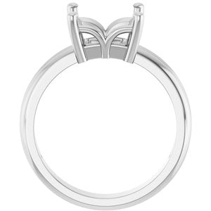 14K White Gold 7.5x7.5 mm Square Ring Mounting – image 4