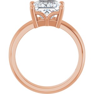 18K Rose Gold 7.5x7.5 mm Square Ring Mounting – image 3