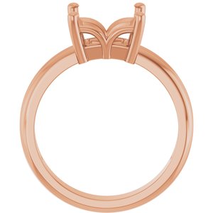 18K Rose Gold 7.5x7.5 mm Square Ring Mounting – image 4