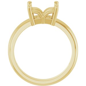 14K Yellow Gold 7.5x7.5 mm Square Ring Mounting – image 4