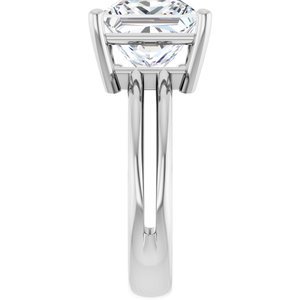 10K White Gold 9x9 mm Square Ring Mounting – image 7