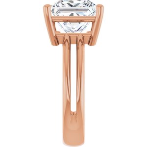 18K Rose Gold 9x9 mm Square Ring Mounting – image 7