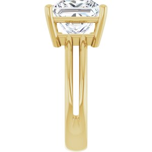 18K Yellow Gold 9x9 mm Square Ring Mounting – image 7