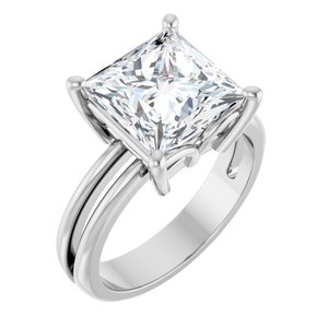 10K White Gold 9x9 mm Square Ring Mounting