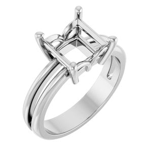 Continuum Sterling Silver 7.5x7.5 mm Square Ring Mounting – image 2