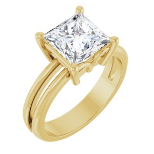 10K Yellow Gold 7.5x7.5 mm Square Ring Mounting