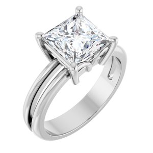 Sterling Silver 7.5x7.5 mm Square Ring Mounting
