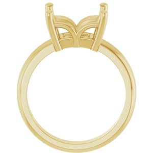 14K Yellow Gold 9x9 mm Square Ring Mounting – image 4