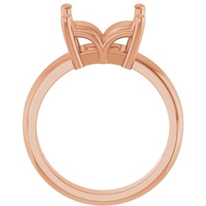 10K Rose Gold 9x9 mm Square Ring Mounting – image 4