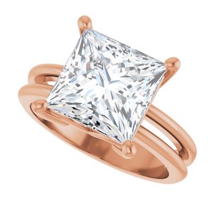 10K Rose Gold 9x9 mm Square Ring Mounting – image 8