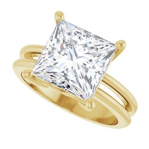 14K Yellow Gold 9x9 mm Square Ring Mounting – image 8