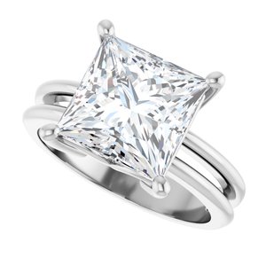 10K White Gold 9x9 mm Square Ring Mounting – image 8