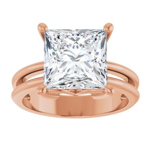18K Rose Gold 9x9 mm Square Ring Mounting – image 5