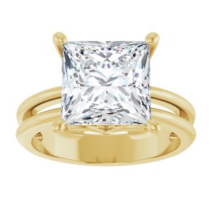 10K Yellow Gold 9x9 mm Square Ring Mounting – image 5