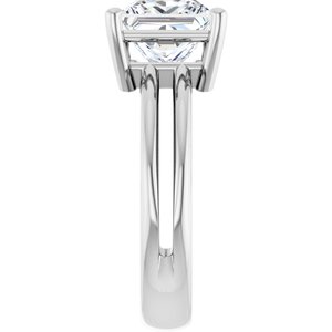10K White Gold 7.5x7.5 mm Square Ring Mounting – image 7