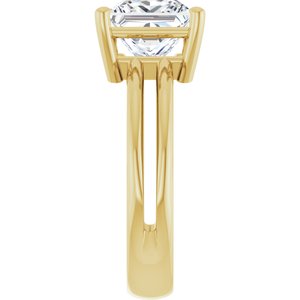 10K Yellow Gold 7.5x7.5 mm Square Ring Mounting – image 7
