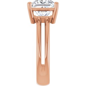 14K Rose Gold 7.5x7.5 mm Square Ring Mounting – image 7