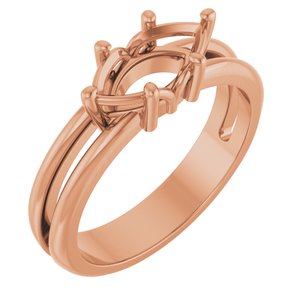 14K Rose Gold 10x5 mm Marquise Ring Mounting – image 2
